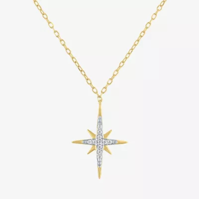 Yes, Please! (G-H / I1-2) North Star Womens Diamond Accent Lab Grown White Diamond Star 2-pc. Necklace Set