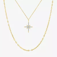 Yes, Please! (G-H / I1-2) North Star Womens Diamond Accent Lab Grown White Diamond Star 2-pc. Necklace Set