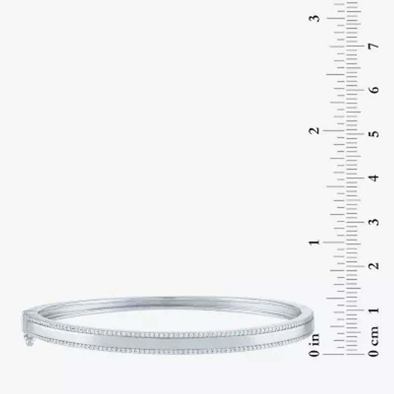 Diamond Addiction (G-H / Si2-I1) Womens 1/2 CT. T.W. Lab Grown White Diamond Sterling Silver Bangle Bracelet