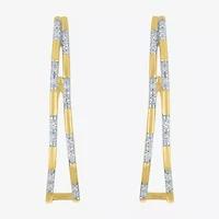 Diamond Addiction (G-H / Si2-I1) Womens 1/10 CT. T.W. Lab Grown White Diamond 14K Gold Over Silver Sterling Silver 30mm Hoop Earrings