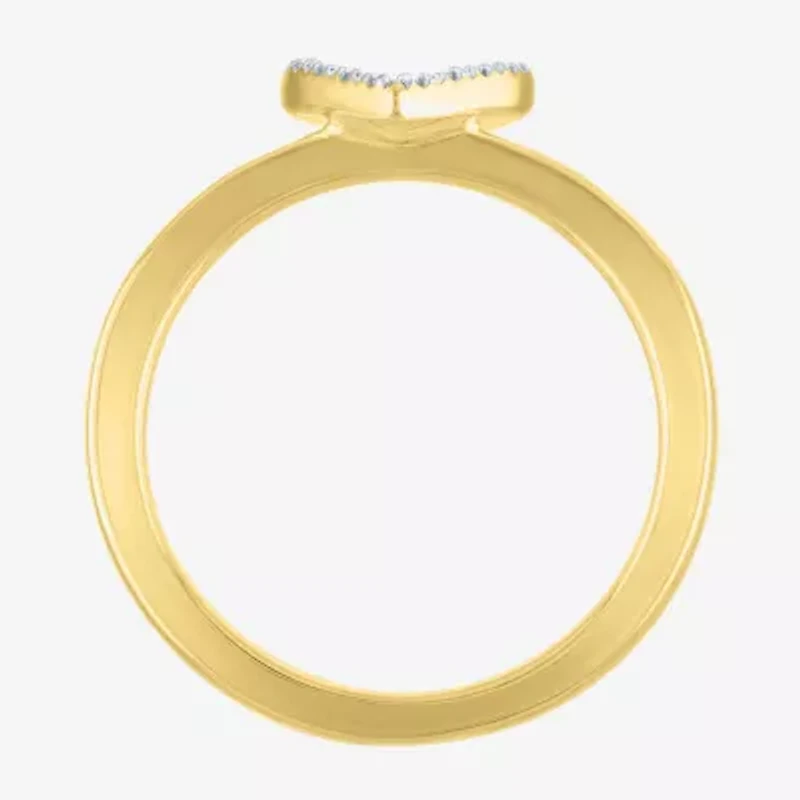 Diamond Addiction (G-H / Si2-I1) Womens 1/6 CT. T.W. Lab Grown White 14K Gold Over Silver Sterling Heart Cocktail Ring