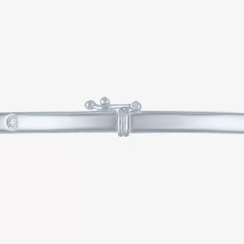 Diamond Addiction (G-H / I1-I2) 1/10 CT. T.W. Lab Grown White Sterling Silver or 14K Gold Over Bangle Bracelet