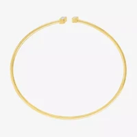 Double Bar (G-H / Si2-I1) Womens 1/10 CT. T.W. White Diamond 14K Gold Over Silver Cuff Bracelet