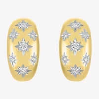 Diamond Addiction (G-H / Si2-I1) North Star C-Hoop Womens 1/2 CT. T.W. Lab Grown White Diamond 14K Gold Over Silver 20mm Hoop Earrings
