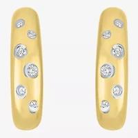 Diamond Addiction (G-H / I1-I2) Womens 1/10 CT. T.W. Lab Grown White Diamond 14K Gold Over Silver 16.2mm Hoop Earrings