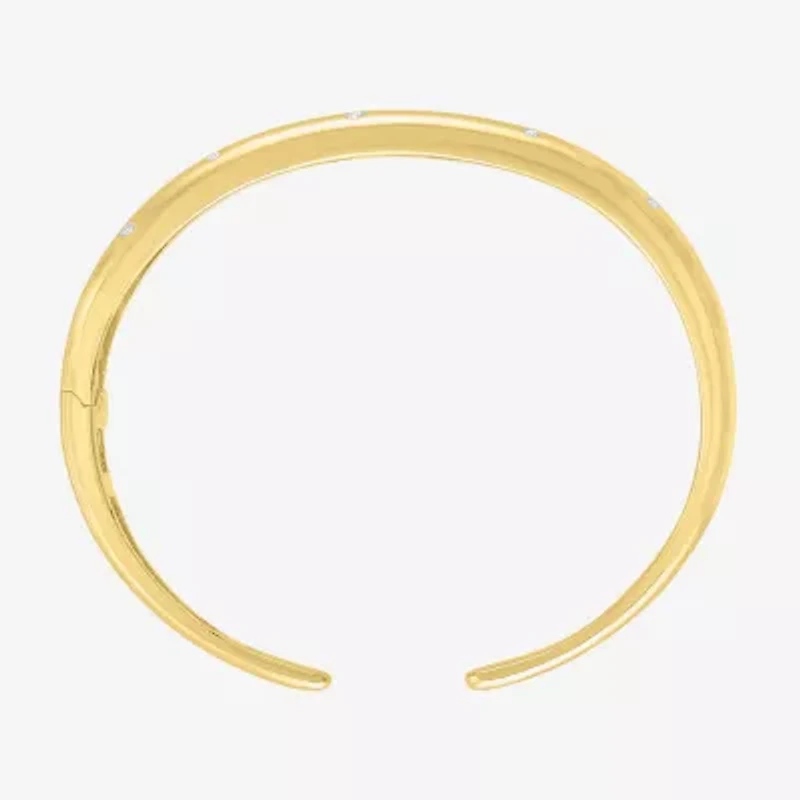 Diamond Addiction (G-H / I1-I2) Womens 1/10 CT. T.W. White Diamond 14K Gold Over Stainless Steel Cuff Bracelet