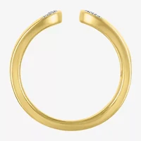 Bold Open Edge Womens 1/10 CT. T.W. Natural White Diamond 14K Gold Over Silver Band