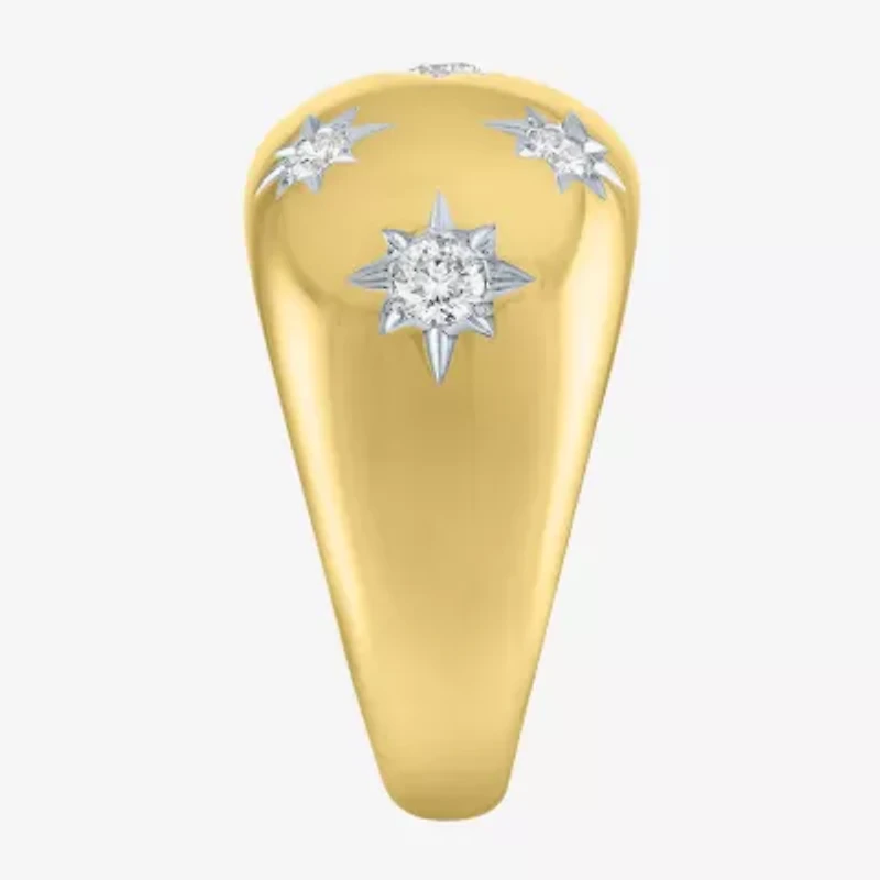 Diamond Addiction North Star (G-H / Si2-I1) Womens 13MM 1/2 CT. T.W. Lab Grown White Diamond 14K Gold Over Silver Band