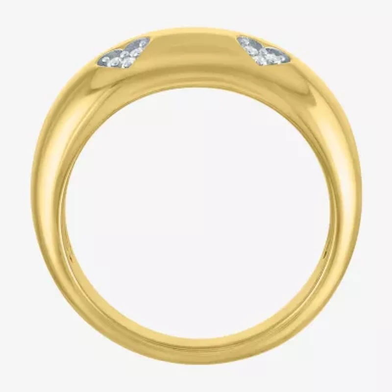 Diamond Addiction (G-H / I1-I2) Womens 9.5MM 1/10 CT. T.W. Lab Grown White 14K Gold Over Silver Band