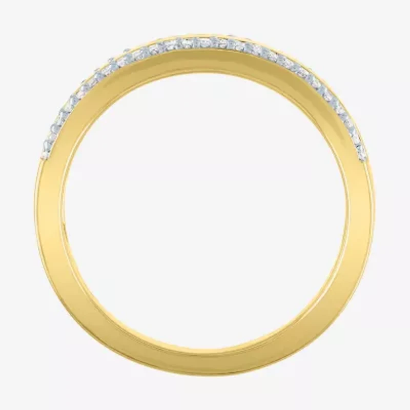 Diamond Addiction (G-H / Si2-I1) Womens 1/7 CT. T.W. Lab Grown White 14K Gold Over Silver Cocktail Ring