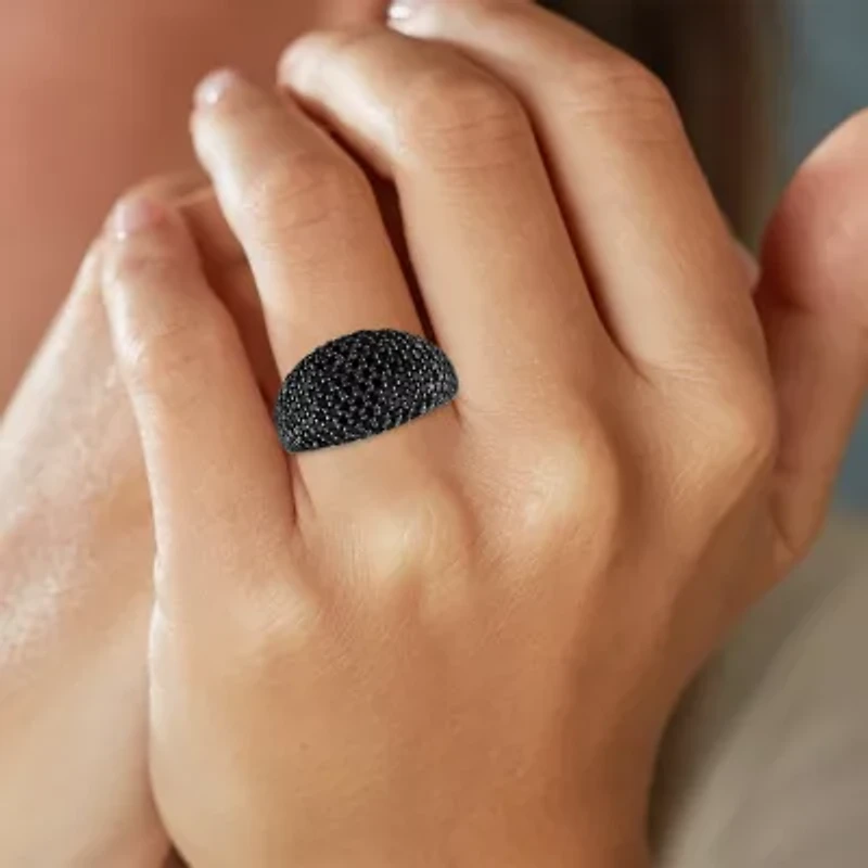 Diamond Addiction Womens 1 CT. T.W. Natural Black Sterling Silver Dome Cocktail Ring