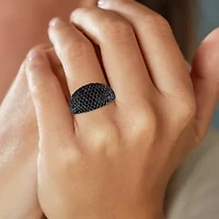 Diamond Addiction Womens 1 CT. T.W. Natural Black Sterling Silver Dome Cocktail Ring
