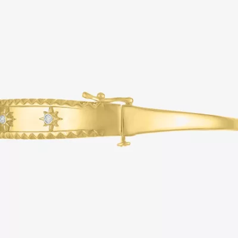 Diamond Addiction (G-H / I1-I2) North Star Womens 1/10 CT. T.W. Lab Grown White Diamond 14K Gold Over Silver Sterling Silver Star Bangle Bracelet