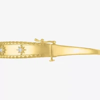 Diamond Addiction (G-H / I1-I2) North Star Womens 1/10 CT. T.W. Lab Grown White Diamond 14K Gold Over Silver Sterling Silver Star Bangle Bracelet