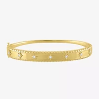 Diamond Addiction (G-H / I1-I2) North Star Womens 1/10 CT. T.W. Lab Grown White Diamond 14K Gold Over Silver Sterling Silver Star Bangle Bracelet