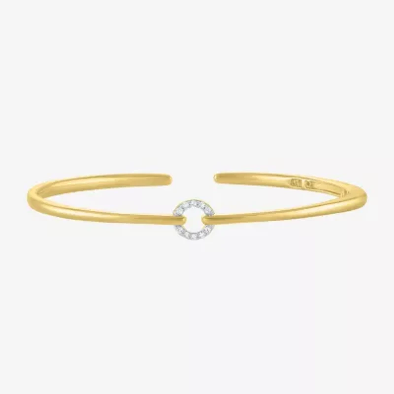 Diamond Addiction (G-H / I1-I2) Womens 1/10 CT. T.W. White Diamond 14K Gold Over Silver Sterling Silver Cuff Bracelet