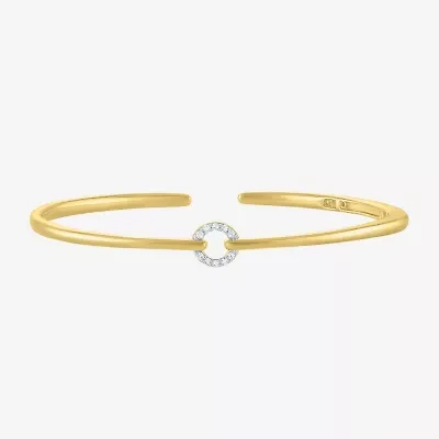 Diamond Addiction (G-H / I1-I2) Womens 1/10 CT. T.W. White Diamond 14K Gold Over Silver Sterling Silver Cuff Bracelet
