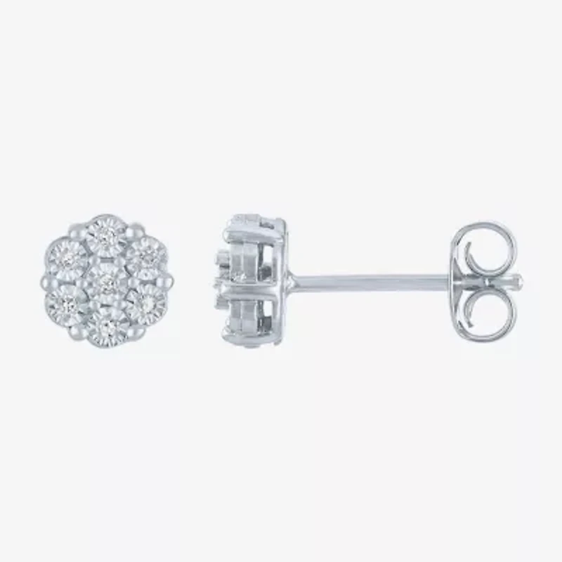(G-H/I1-I2) Womens 1/7 CT. T.W. Lab Grown White Diamond Sterling Silver Earring Set