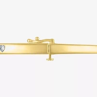 Diamond Addiction Womens 1/10 CT. T.W. Natural White Diamond 14K Gold Over Silver Sterling Silver Heart Bangle Bracelet