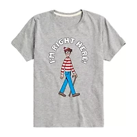 Waldo Little & Big Kid Boys Crew Neck Short Sleeve Regular Fit Graphic T-Shirt
