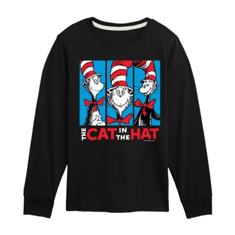 Little & Big Kid Boys Crew Neck Long Sleeve Regular Fit Dr. Seuss Graphic T-Shirt