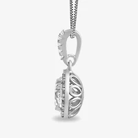 Womens Lab Created White Sapphire Sterling Silver 18 Inch Pendant Necklace