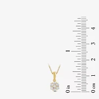 Diamond Blossom Womens 1/4 CT. T.W. Lab Grown White Diamond 10K White Gold Flower 18 Inch Pendant Necklace
