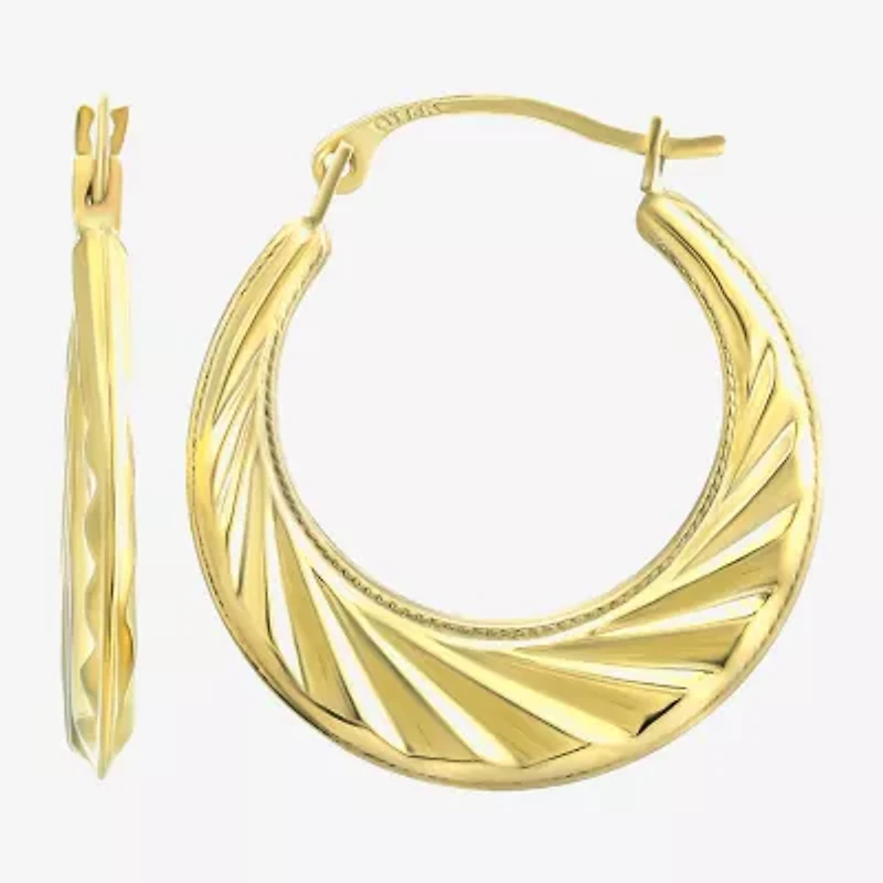 Womens 14K Gold 18mm Round Hoop Earrings