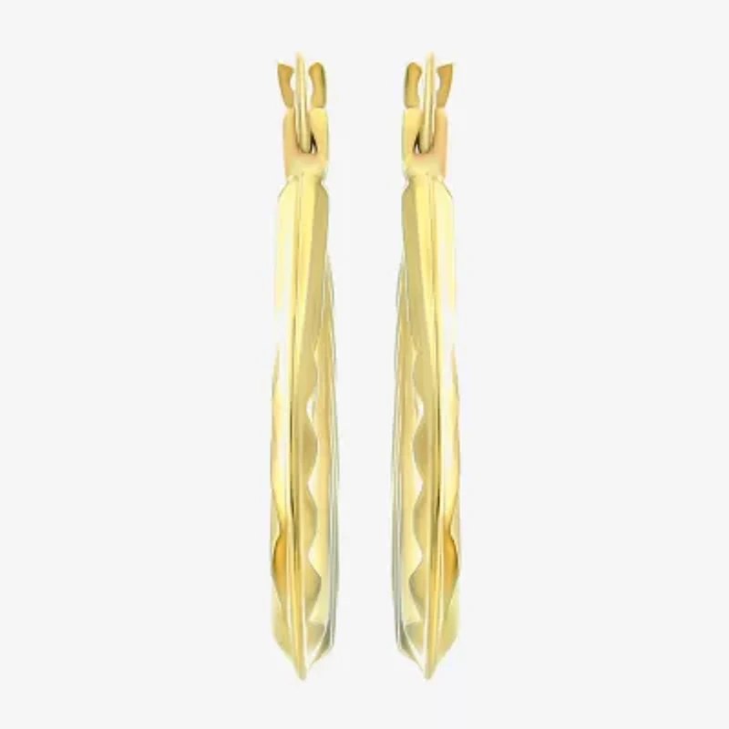 Womens 14K Gold 18mm Round Hoop Earrings