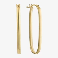 Womens 10K Gold 29mm Oval Hoop Earrings