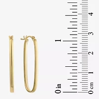 Womens 10K Gold 29mm Oval Hoop Earrings
