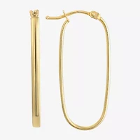 Womens 10K Gold 29mm Oval Hoop Earrings
