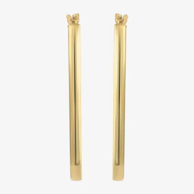 Womens 10K Gold 29mm Oval Hoop Earrings