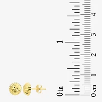 14K Gold 13mm Round Stud Earrings