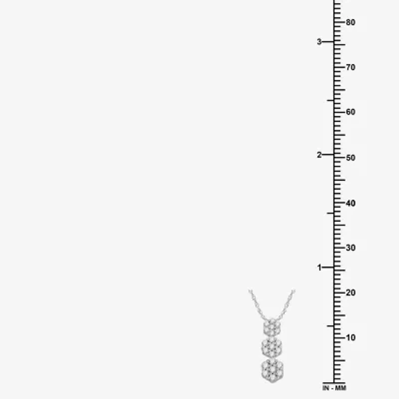Diamond Blossom Womens 1/4 CT. T.W. Lab Grown White Diamond Sterling Silver Flower 18 Inch Pendant Necklace