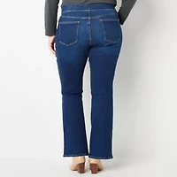 St. John's Bay Pull On Womens Plus High Rise Bootcut Jean