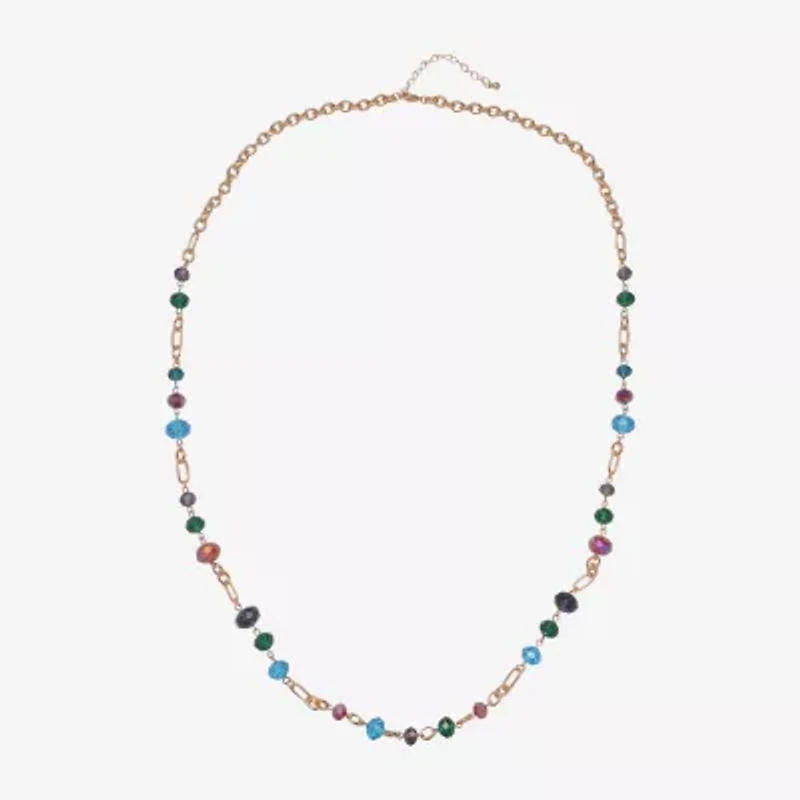 Mixit Gold Tone Womens 36 Inch Beaded Necklace