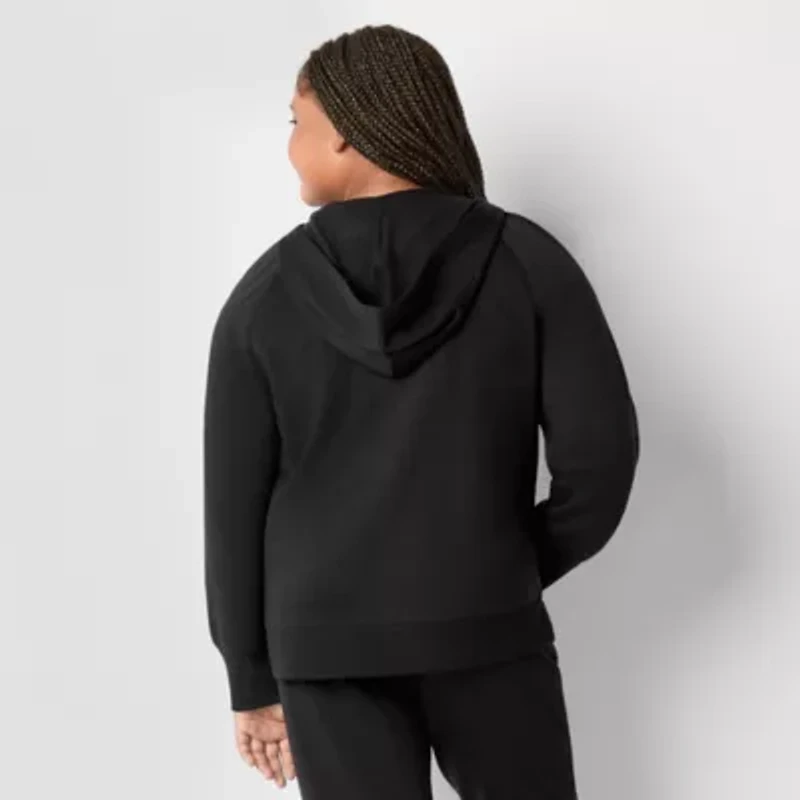 Xersion Super Soft Little & Big Kid Girls Long Sleeve Fleece Zipper Active Hoodie
