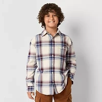 Thereabouts Little & Big Kid Boys Long Sleeve Regular Fit Flannel Shirt