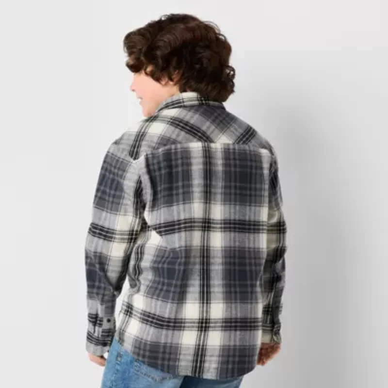 Thereabouts Little & Big Kid Boys Long Sleeve Regular Fit Flannel Shirt