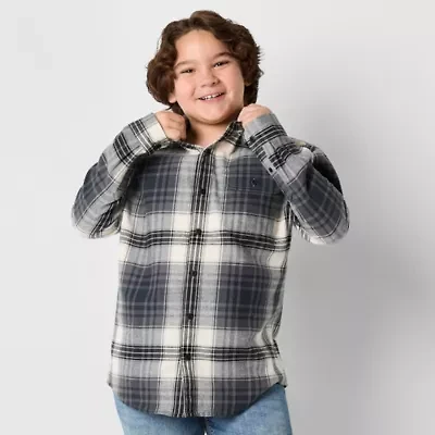 Thereabouts Little & Big Kid Boys Long Sleeve Regular Fit Flannel Shirt