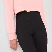 Xersion Ribbed Little & Big Kid Girls Quick Dry High Rise 26 1/2" Active Flare Full Length Leggings