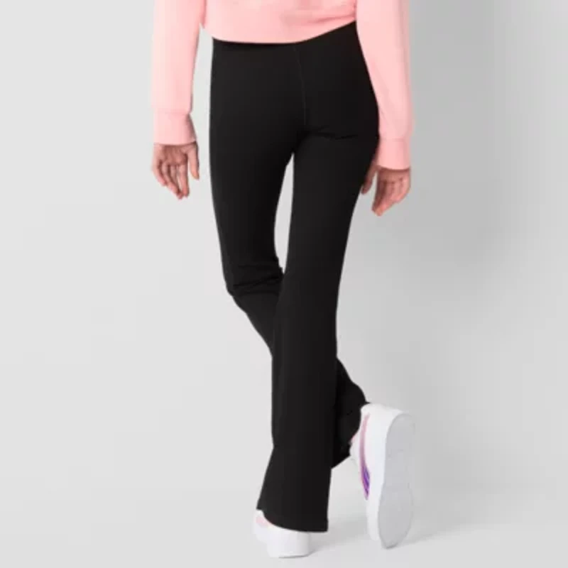 Xersion Ribbed Little & Big Kid Girls Quick Dry High Rise 26 1/2" Active Flare Full Length Leggings