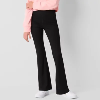 Xersion Ribbed Little & Big Kid Girls Quick Dry High Rise 26 1/2" Active Flare Full Length Leggings