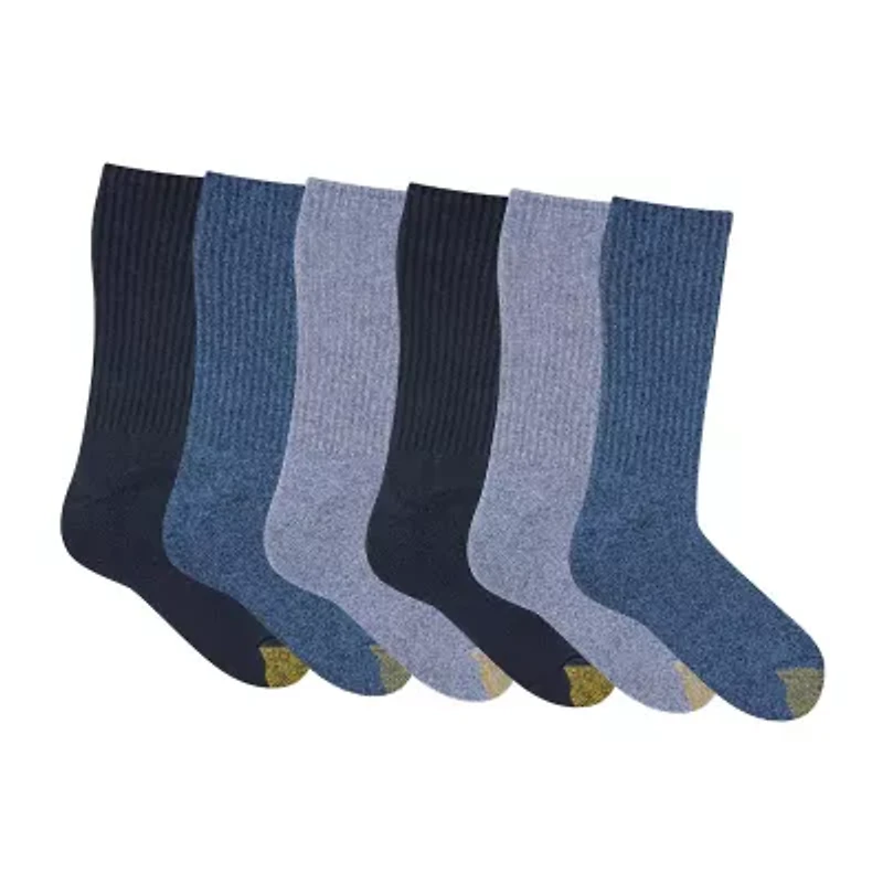 Gold Toe Harrington Mens 6 Pair Crew Socks