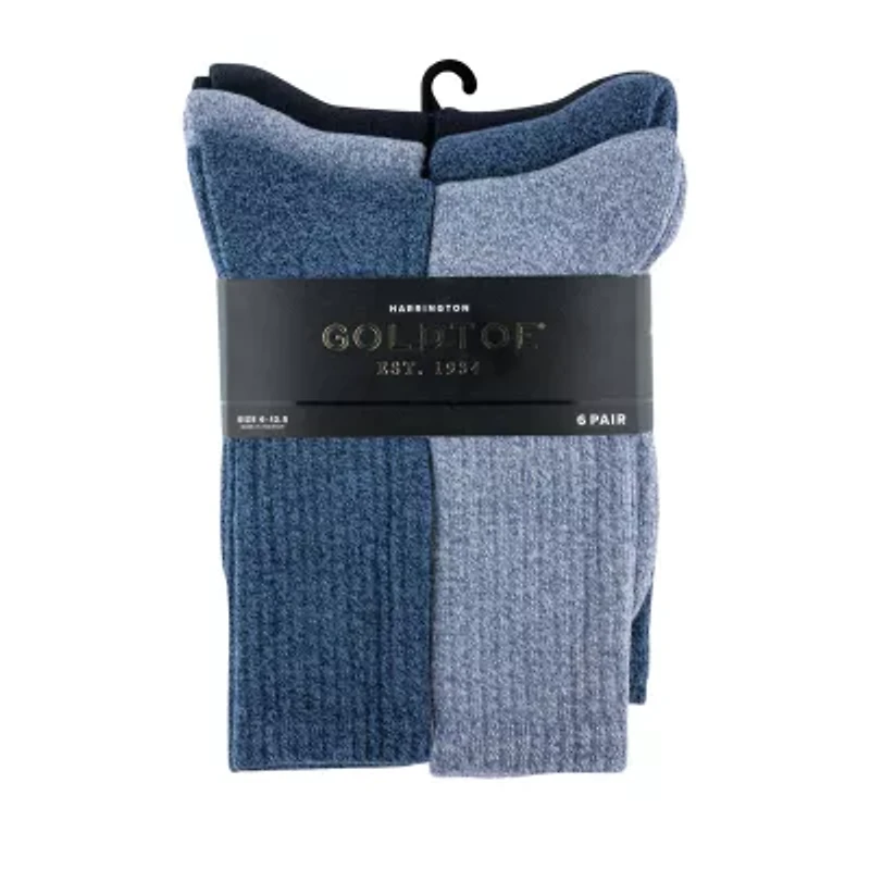 Gold Toe Harrington Mens 6 Pair Crew Socks