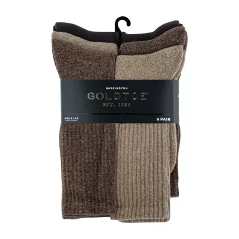 Gold Toe Harrington Mens 6 Pair Crew Socks