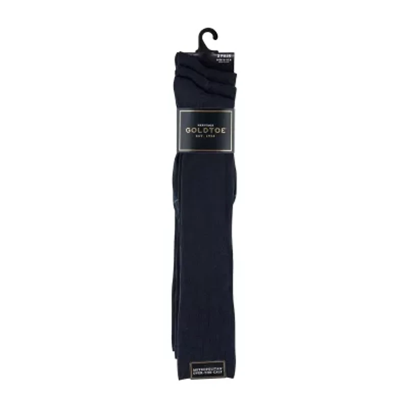 Gold Toe Metropolitan Dress Mens 3 Pair Over the Calf Socks