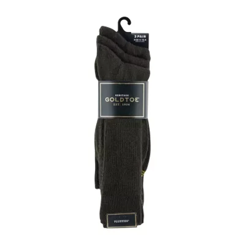 Gold Toe Fluffies Mens 3 Pair Crew Socks