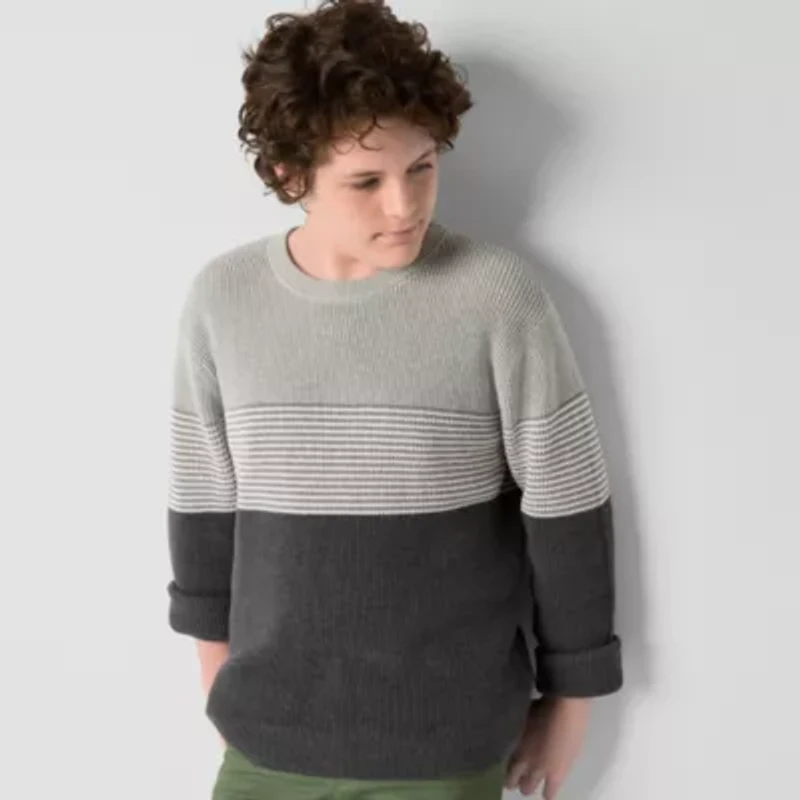 Thereabouts Little & Big Kid Boys Crew Neck Long Sleeve Pullover Sweater